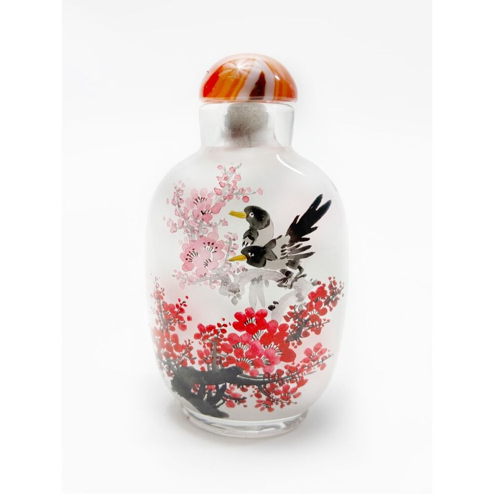 VTG Chinese Reverse Painted Glass Snuff Bottle